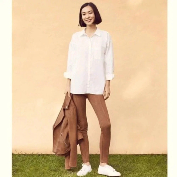 LOFT Pants - LOFT Faux Suede Leggings in Dark Brown Size 00 NWT